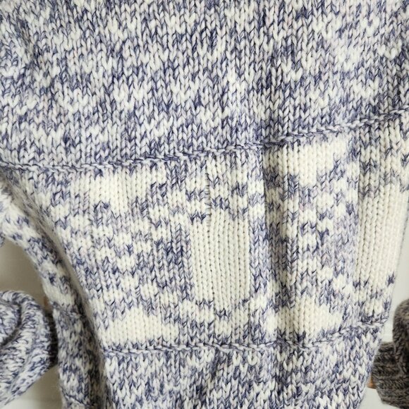 Gap Chunky Sweater Cream Purple Size 4 Fair Isle Wool Blend - Picture 9 of 11